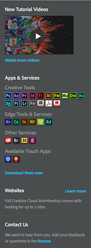 Adobe Creative Cloud Dock