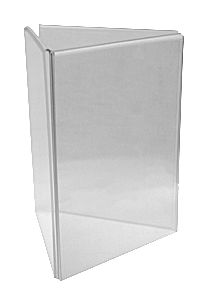 Triangular 3 Panel Clear Acrylic Table Tent Card Frame