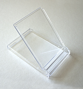 Clear Acrylic Business Card Flip-Up Stand/Case