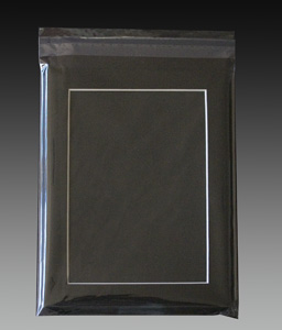 11x14 Black Mat with White Core, Back and Bag Combo - 8x10 Window