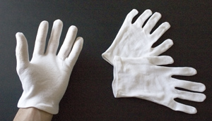 Heavy White Cotton Gloves - Large - 1 pair