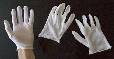 Light White Cotton Gloves - Small - 1 pair
