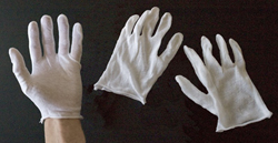 Lightweight White Cotton Gloves - Small, Womens