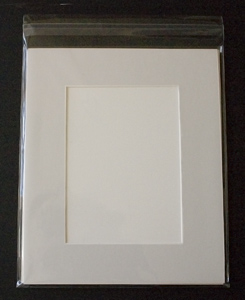 11x14 White Mat, Back and Bag Combo - 8x10 Window