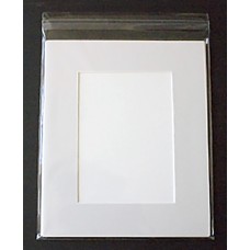 8x10 Spanish White Mat, Back and Bag Combo - 4x6 Window
