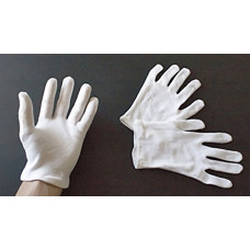 Heavy White Cotton Gloves - Large - 1 pair