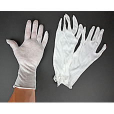 Light White Cotton Gloves - Long Large - 1 pair